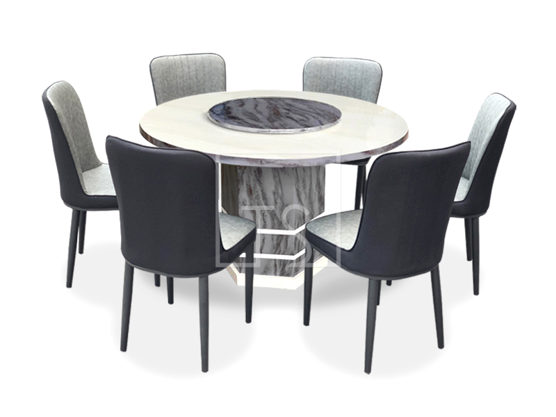 Furniture Jb Sg 1 6 Piece Dining Set, Round Dining Table With Lazy Susan