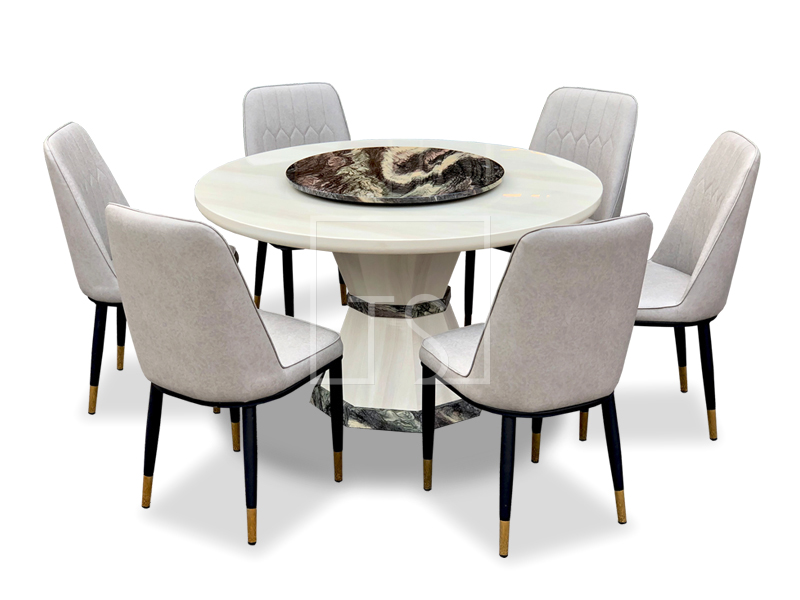 Furniture Jb Sg Royal Imperial Set, Cream Round Dining Table And Chairs
